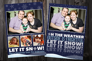 Let It Snow: 5x7 Xmas Card Template