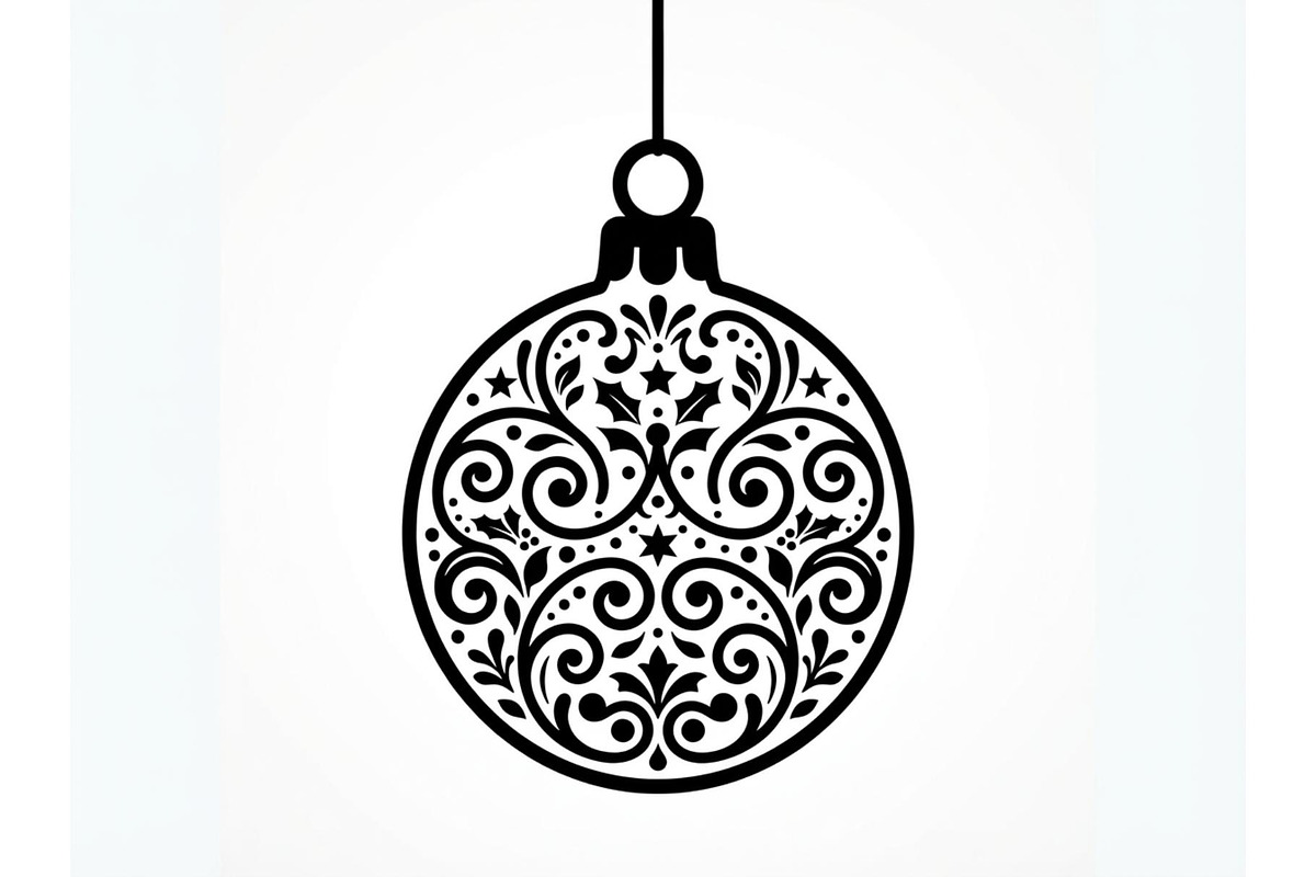 Festive Filigree Bauble Silhouette, an Object Graphic by Creativeshirt (Photo 4 of 5)