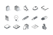 Isometric, 50 Icons | Education, an Outline Icon by Rassko (Thumbnail 2 of 3)