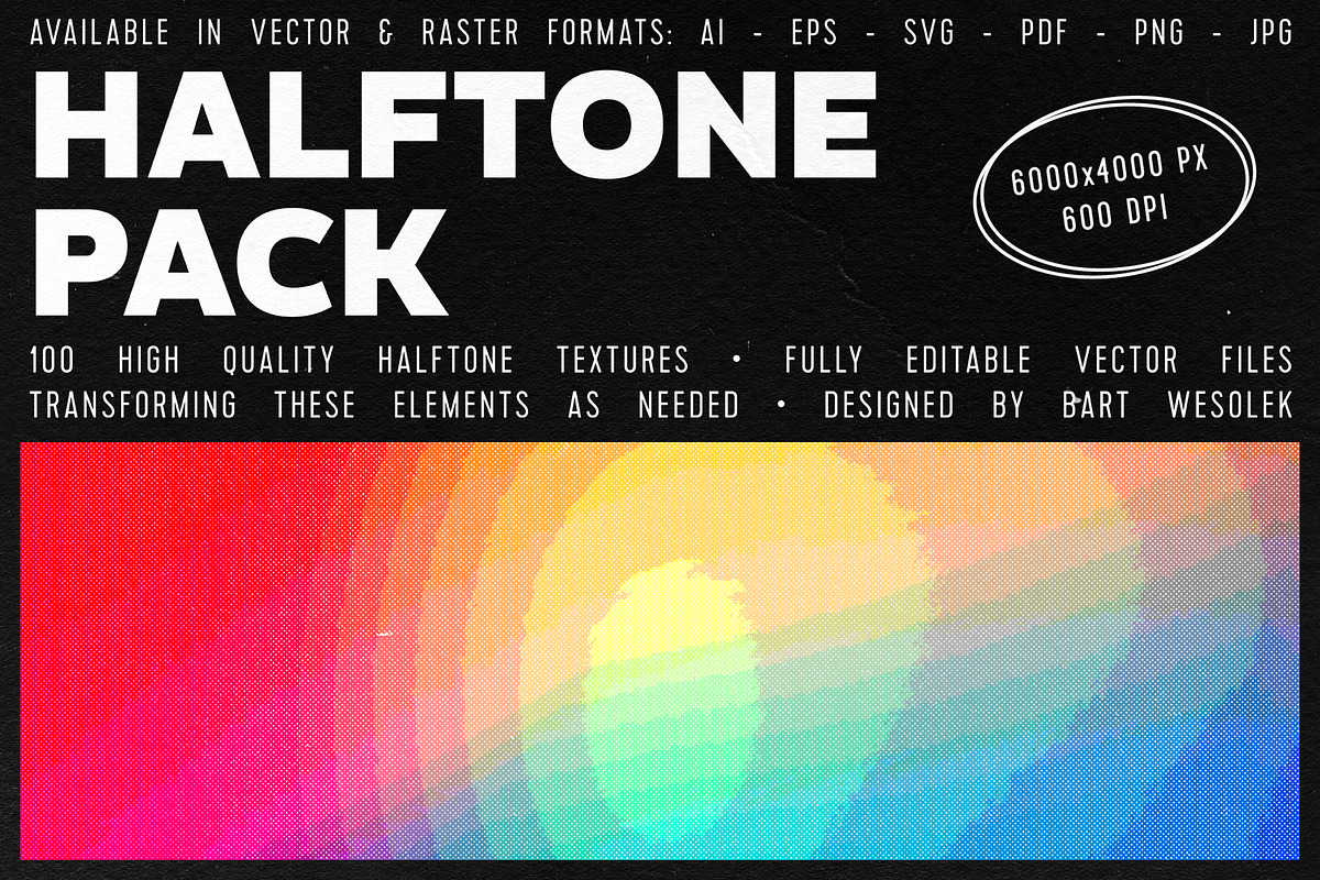 100 Halftone Textures Pack, a Texture Graphic by Bart Wesolek (Photo 1 of 8)