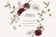 Burgundy & Blush Watercolor Florals, a Decorative Illustration by Grace Noboa Illustrations (Thumbnail 5 of 13)