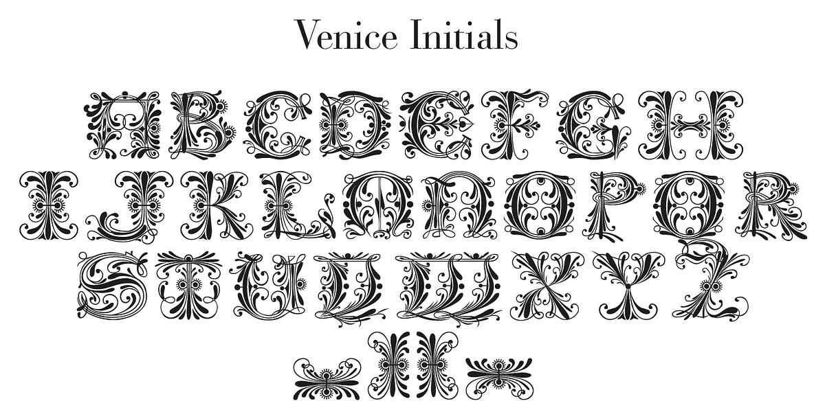 Venice Initials, a Font by Wiescher-Design