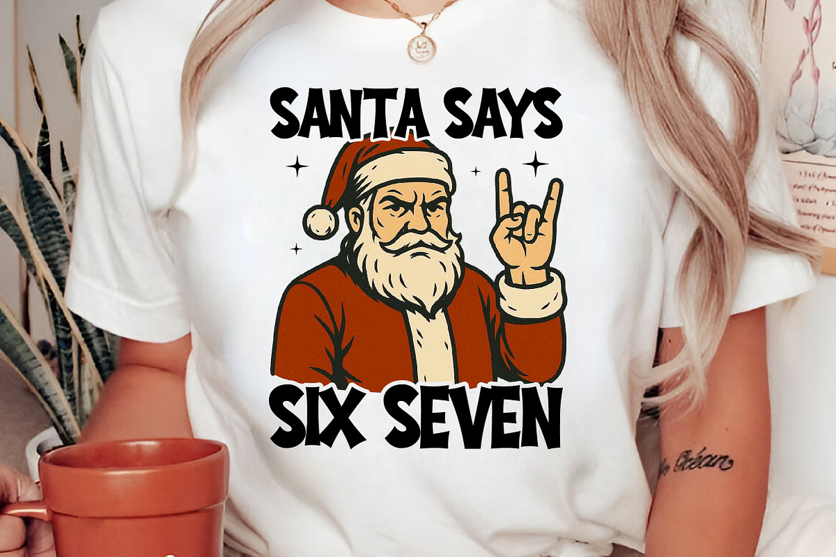 Funny Santa Says Six Seven Png, an Illustration by Libby Wishes (Photo 5 of 8)