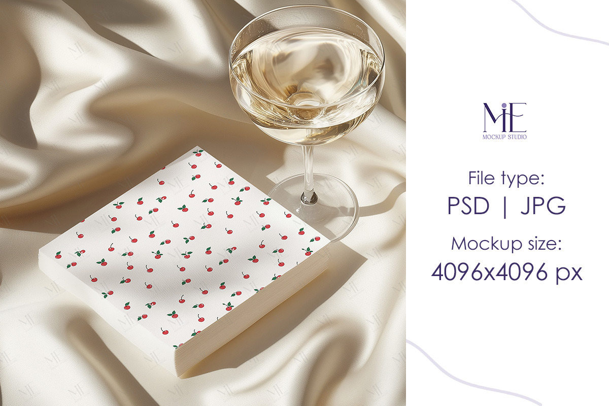 Cocktail Napkin Mockup, Boho Wedding, a Mockup by Mie Mockup Studio (Photo 7 of 10)