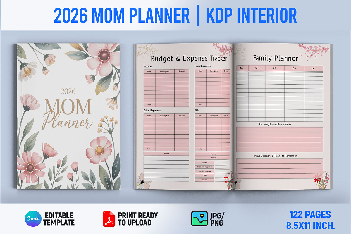2026 Mom Planner | KDP Interior