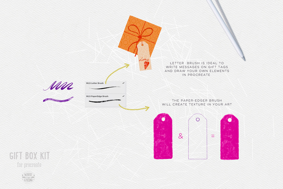 Gift Box Builder Kit for Procreate, a Brush Add-On by White Lane Studio (Photo 5 of 8)