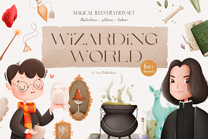 Wizarding World illustration set, an Illustration by yana.poddubskaya