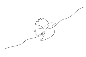 Bird One line drawing on white, an Object Illustration by IhorZigor