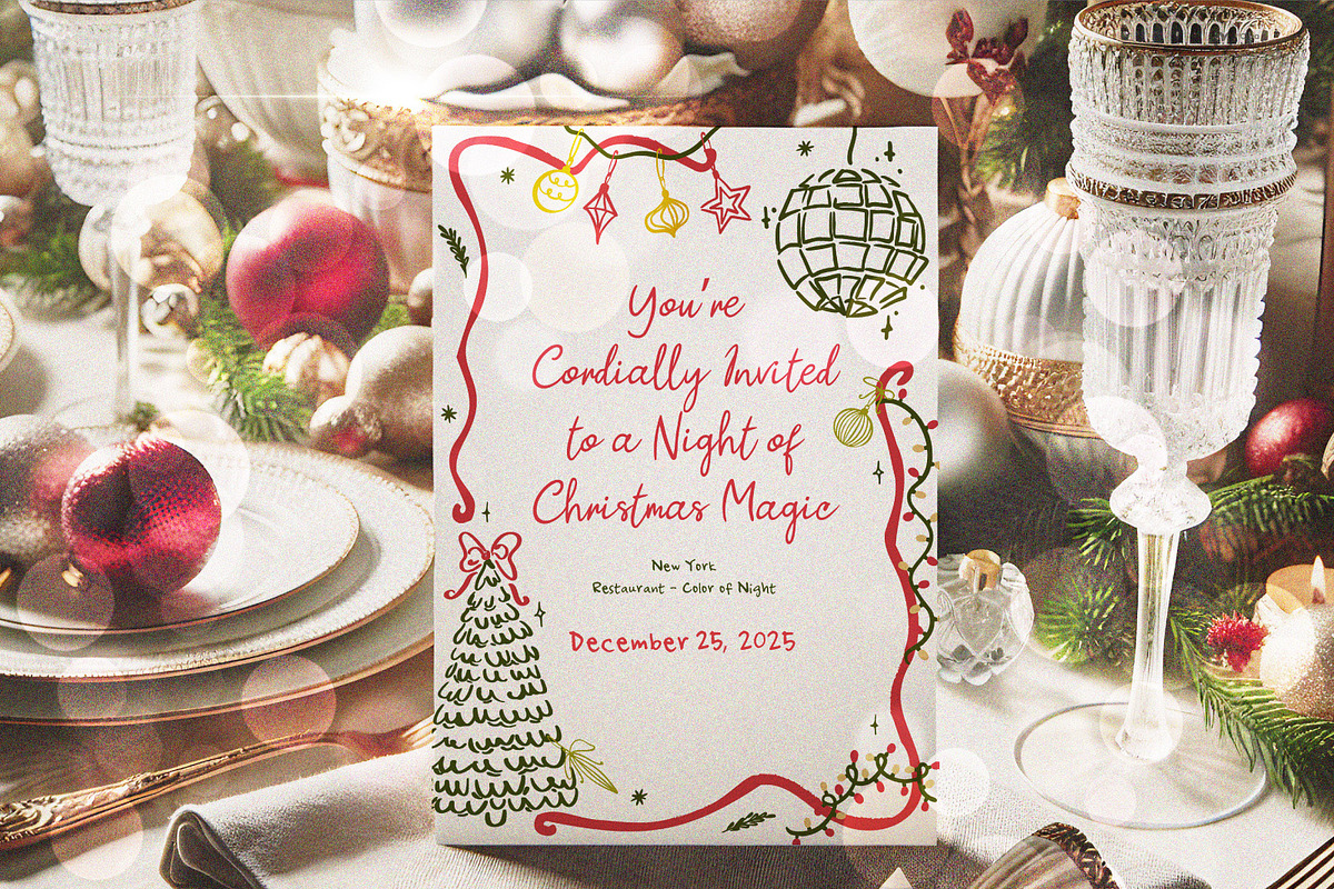 Whimsical Vintage Christmas Clipart, an Illustration by ollalya (Photo 8 of 9)