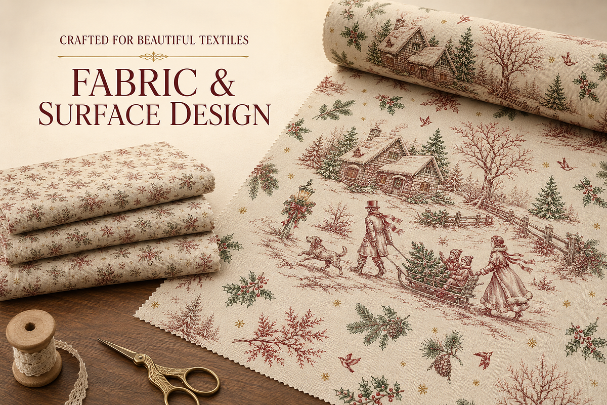 Vintage Christmas Tree Ride Seamless, a Pattern Graphic by Olya Creative (Photo 2 of 7)