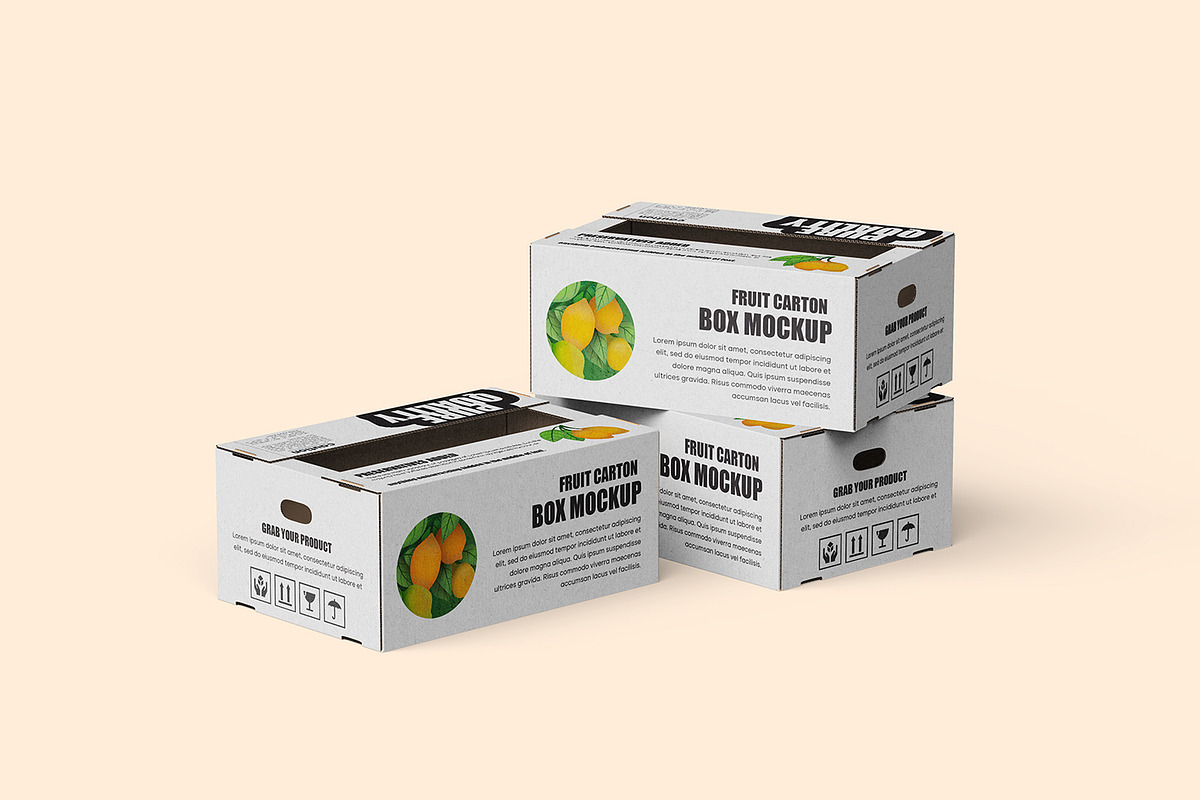 Fresh Fruit Carton Mockup, a Packaging Mockup by Ram Studio LLC (Photo 7 of 16)