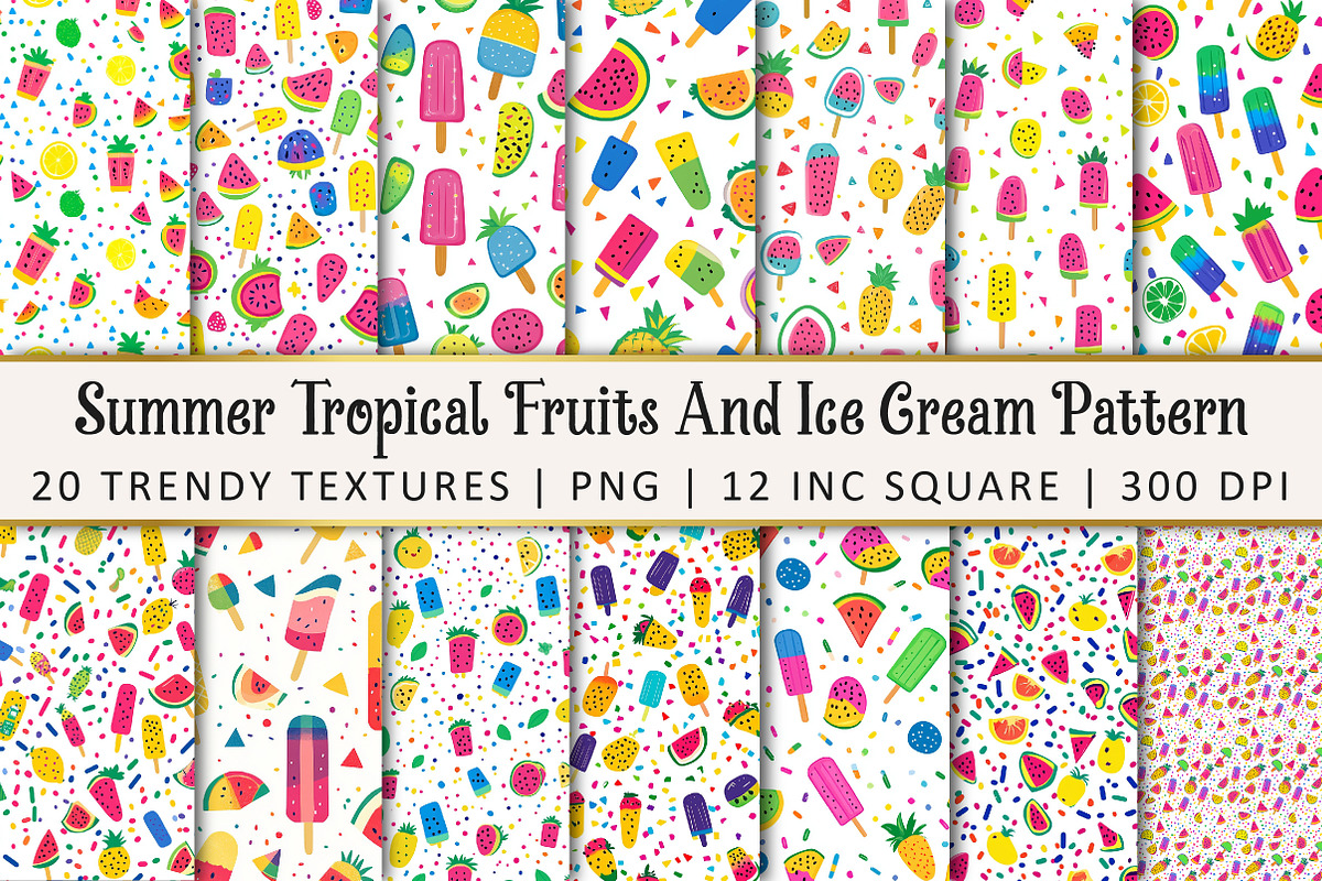 Summer Tropical Fruits Pattern, a Pattern Graphic by OK Design (Photo 1 of 5)