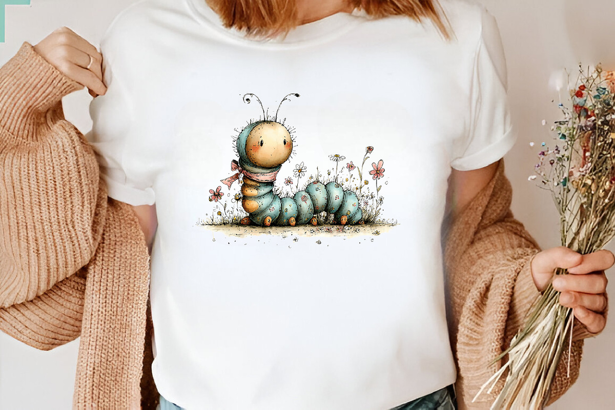 Summer Caterpillar Clipart PNG, an Illustration by CreationArt (Photo 6 of 7)