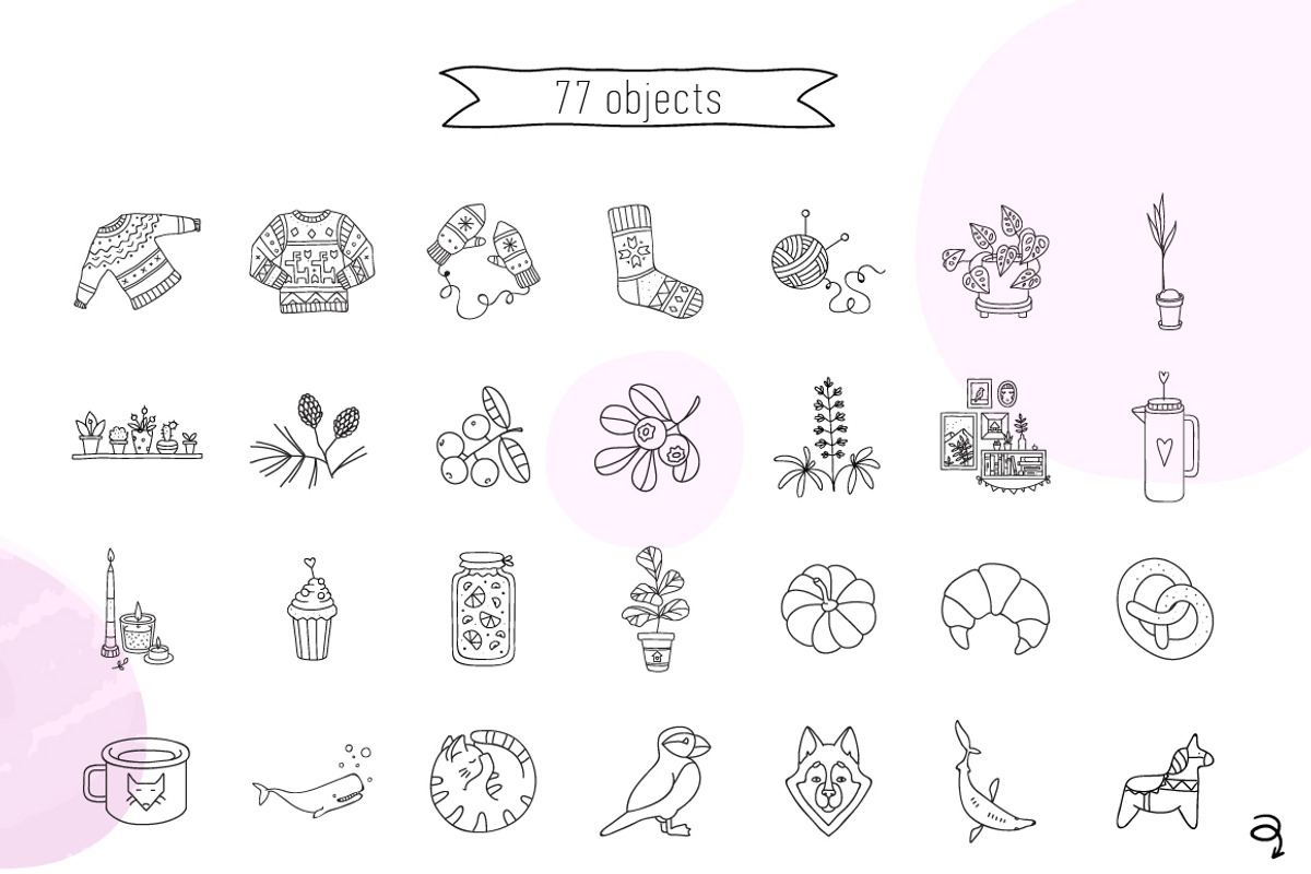 Hygge, cozy home set, a Graphic by WinWinFolly (Photo 3 of 6)