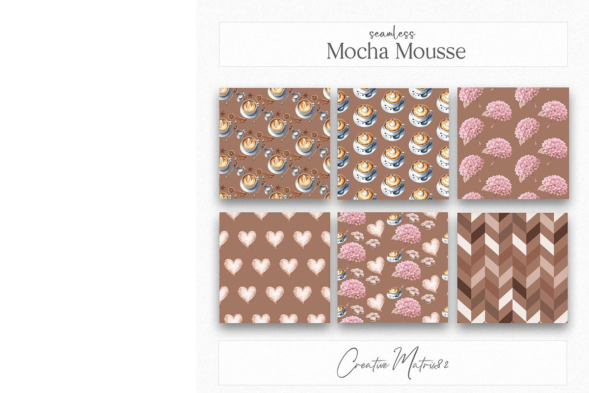 Mocha Mousse Seamless Digital Paper, a Pattern Graphic by Creative Matrix82 (Photo 5 of 5)