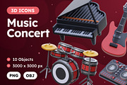 Music Concert 3D Icons, an Object 3D Model by Rakata Studio (Thumbnail 1 of 7)