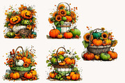 Whimsical Halloween Pumpkin Clipart, a Seasonal Illustration by Designworld (Thumbnail 3 of 7)