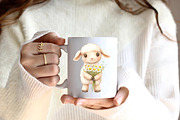 Watercolor Spring Floral Baby Lamb, an Illustration by CreationArt (Thumbnail 3 of 9)