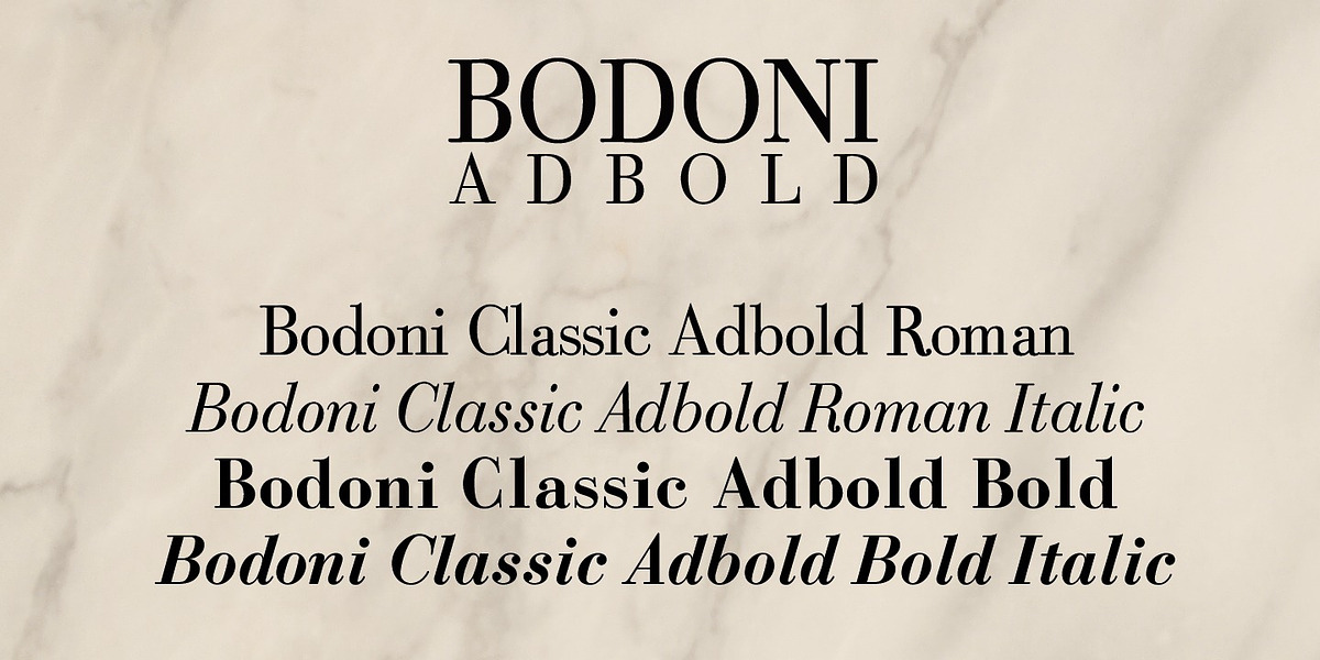 Bodoni Classic Adbold, a Serif Font by Wiescher-Design (Photo 1 of 5)