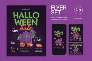 Halloween Sale Flyer, a Flyer Template by graphicook