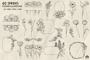 Spring flowers line art + Procreate, a Decorative Illustration by Skliarova (Thumbnail 2 of 4)