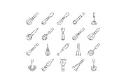 Kitchen whisks vector line icons, an Object Graphic by pikepicture (Thumbnail 1 of 3)