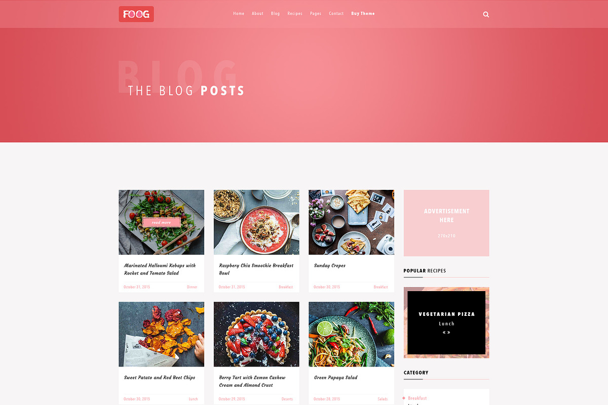 FOOG Personal Recipe Blog Template, a Websites & App Template by Arif's Shop (Photo 10 of 13)