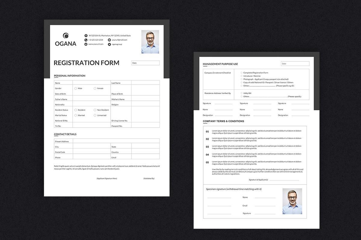 Registration Form Two Page, a Stationery Template by iDoodle Studio (Photo 1 of 5)