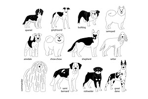 Dogs of different breeds in black, an Animal Illustration by Stock-Smart-Start