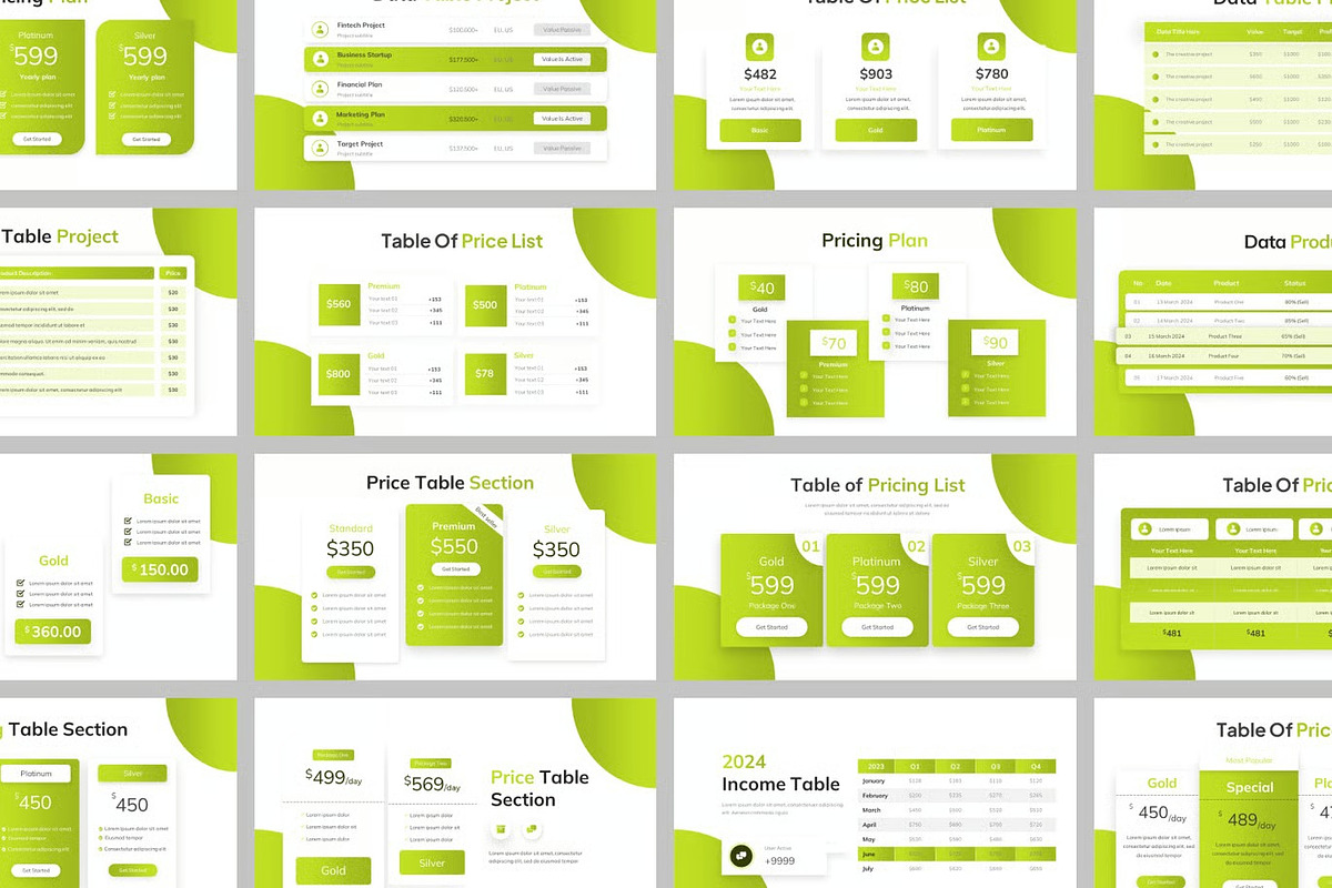 Price Table Keynote Templates, a Presentation Template by Fit-tee (Photo 2 of 2)