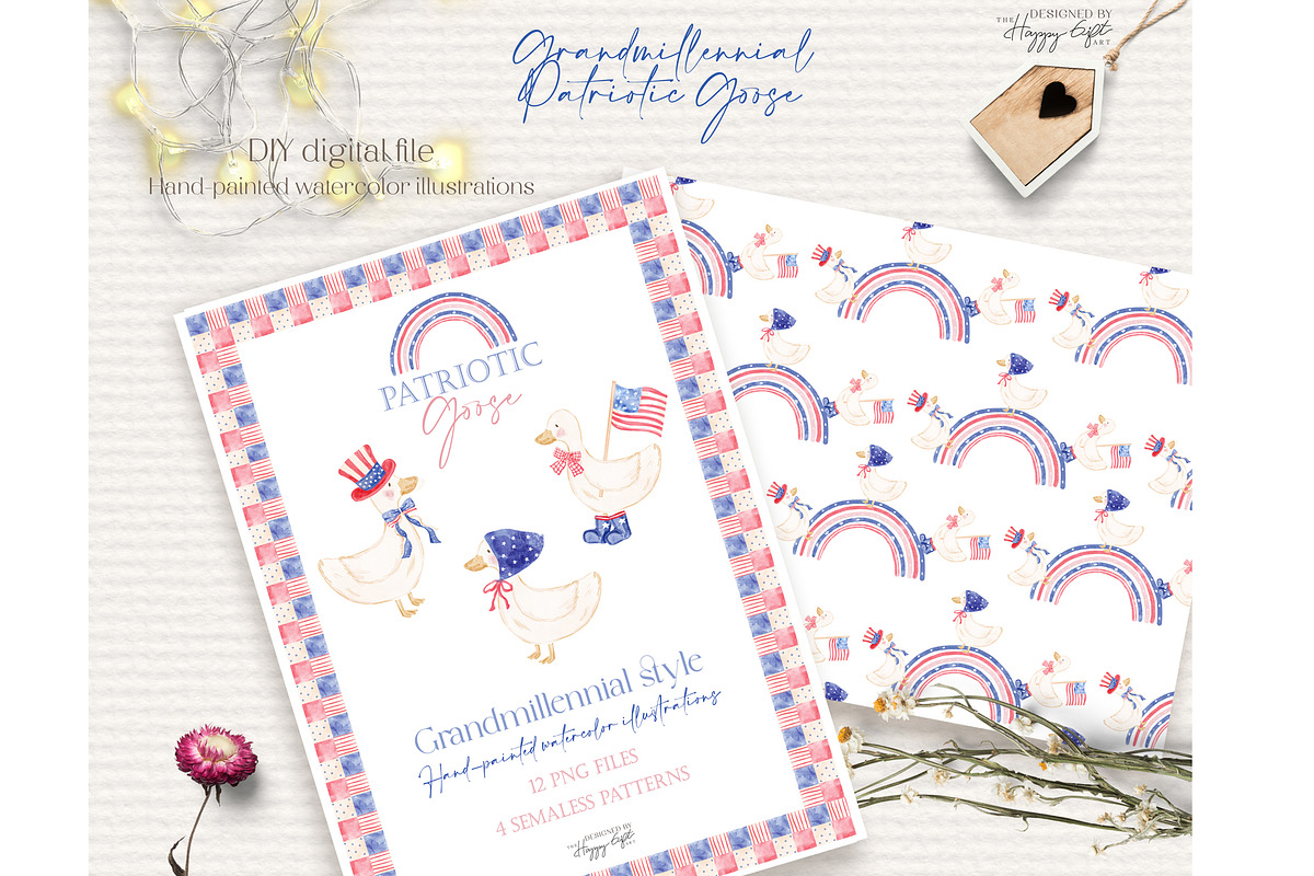 4th of July Patriotic Goose cliparts, an Illustration by TheHappyGiftArt (Photo 10 of 10)