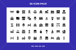 Home decoration icons, an Outline Icon by Wencory