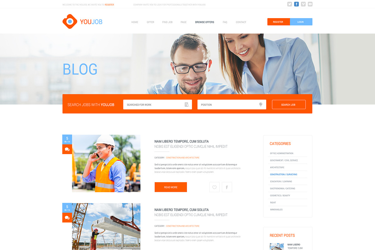 YouJob - Job Portal (HTML+PSD), a HTML Template by KulStudio (Photo 4 of 5)