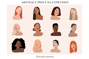 Abstract Woman Illustrations Prints