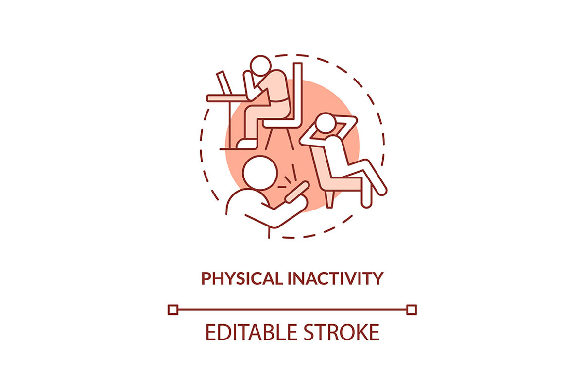Physical inactivity blue concept, an Icon by IMG Visuals