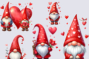 Watercolor Valentine Gnome Cliparts, a Seasonal Illustration by Dizzy Art Studio (Thumbnail 6 of 6)