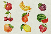 Watercolor fruit collection, a Decorative Illustration by Art Loft (Thumbnail 2 of 4)