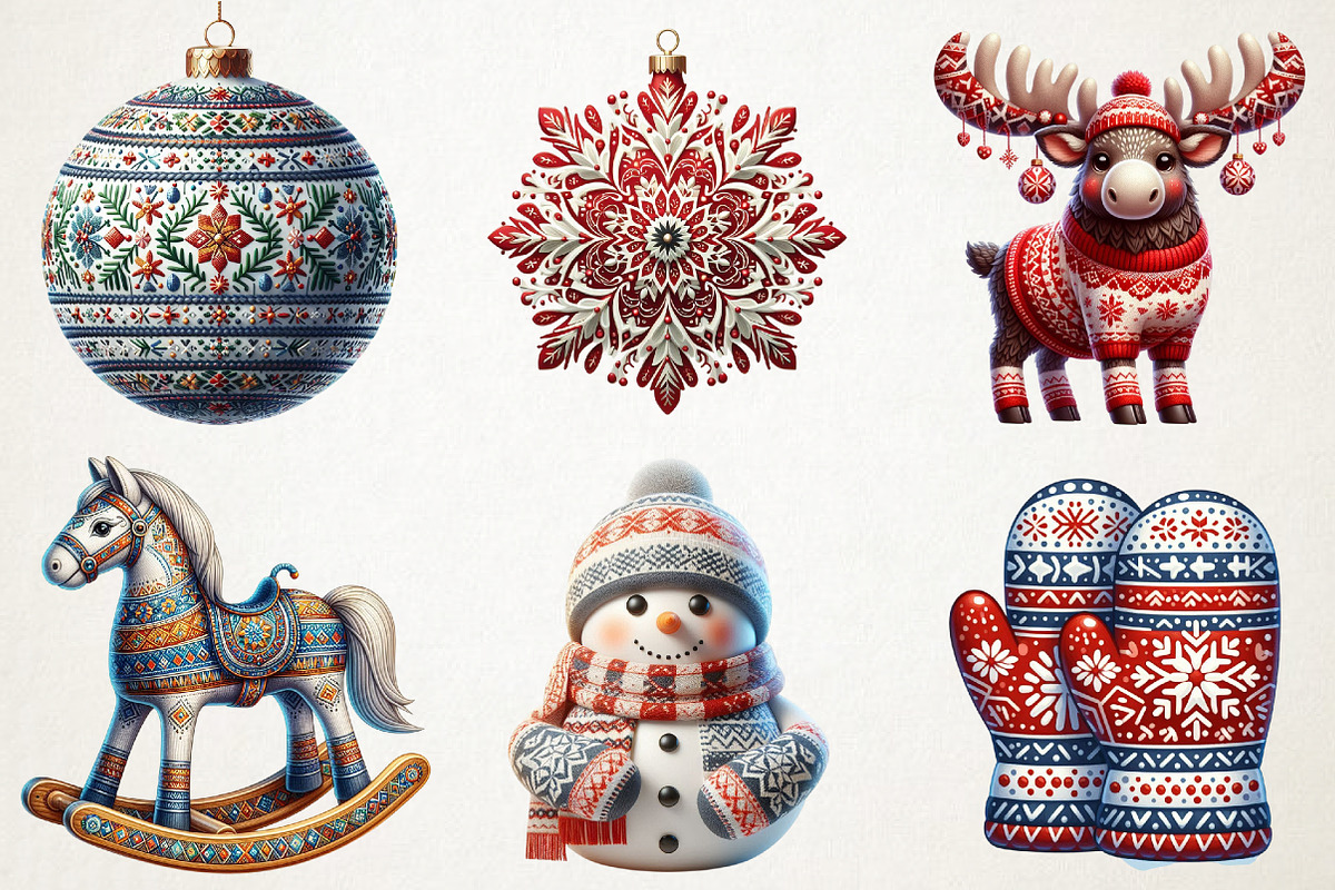 Christmas Scandinavian Clipart, an Illustration by RobertsArt (Photo 2 of 7)