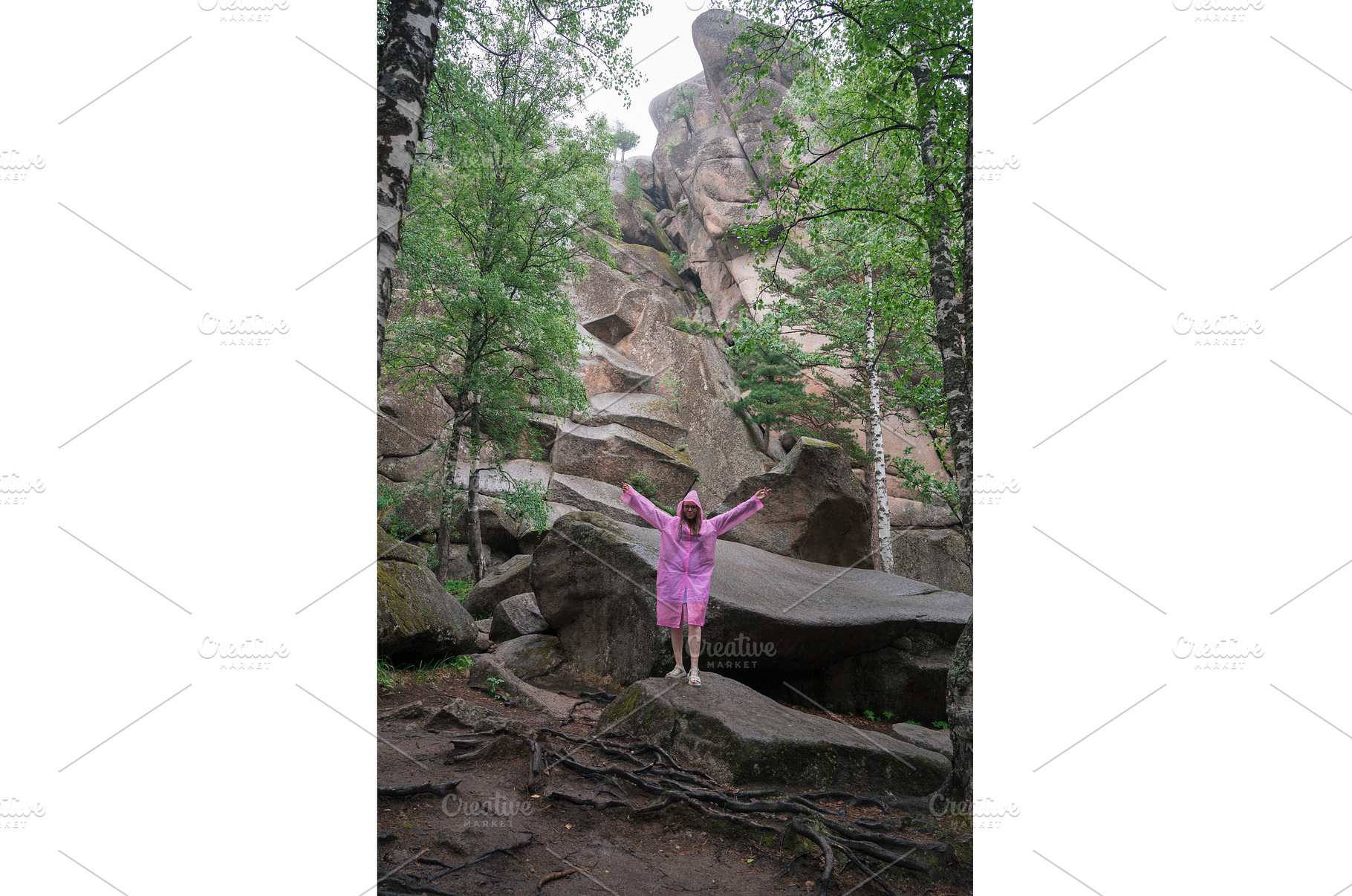 Woman in Pink Raincoat Enjoying, a Nature Photo by Jan Jack Russo Media