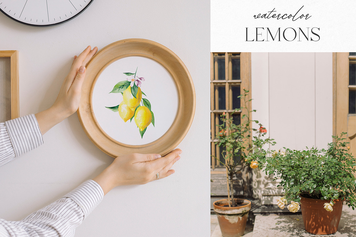 Watercolor Lemons Clipart, an Illustration by YuliyaArtGarden (Photo 4 of 6)