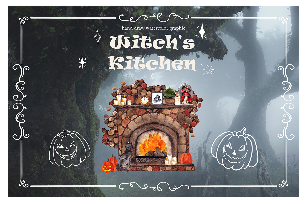 Witch's Kitchen. Hand draw graphic, an Object Illustration by ma_i_vi (Photo 9 of 12)