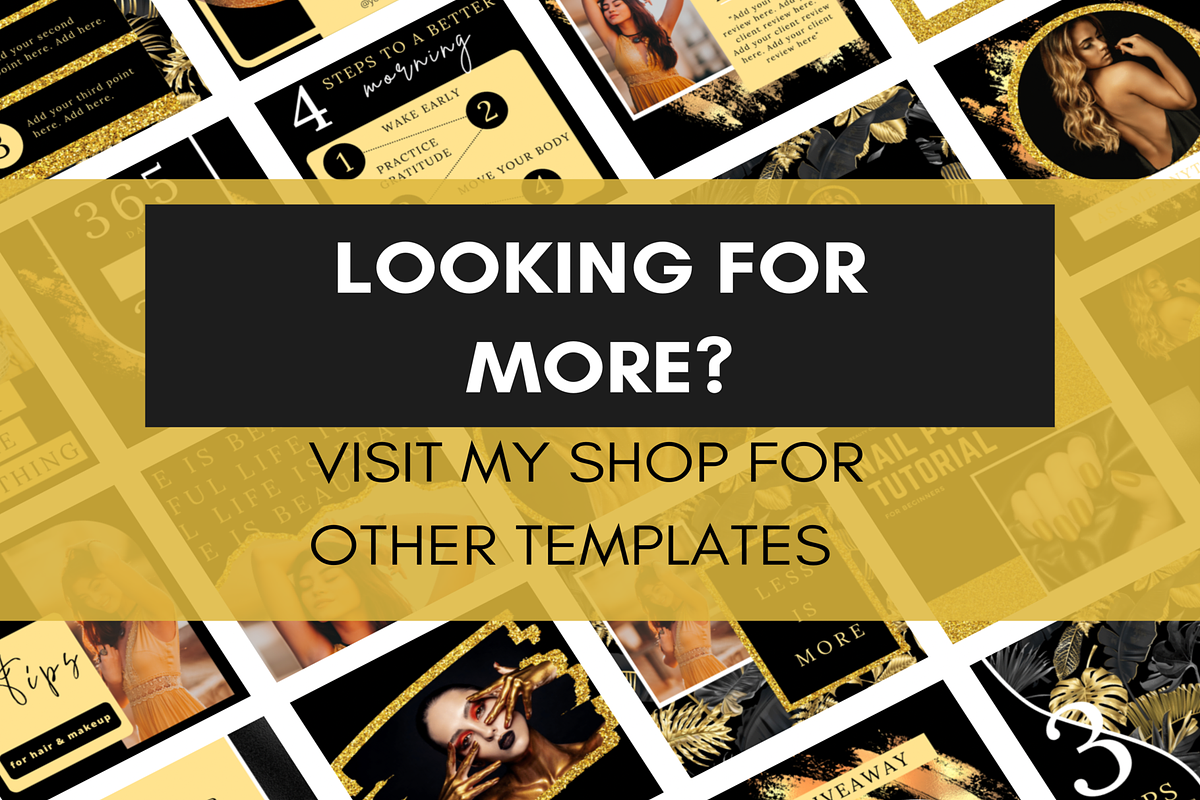 300 Black Gold Instagram Template, a Social Media Template by LushBury