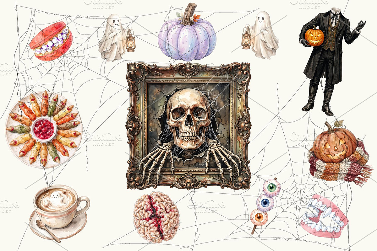 Spooky Halloween Watercolor Clipart, an Object Graphic by My Creative Corner (Photo 3 of 3)