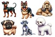 Watercolor Dogs Sublimation Bundle, an Illustration by Designworld (Thumbnail 2 of 5)