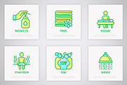 Spa and Sauna | 16 Thin Line Icons, an Outline Icon by Alex Blogoodf (Thumbnail 5 of 11)