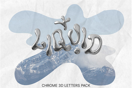 Liquid Chrome Iridescent - 3D Type, a Graphic by LarysaZabrotskaya