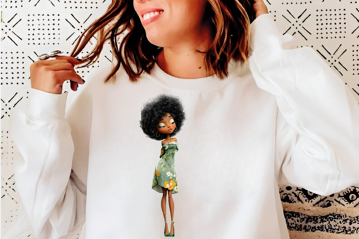 Whimsical Floral Black Girls Clipart, an Illustration by SinaCreation (Photo 8 of 9)