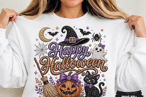 Happy Halloween Rhinestone PNG, a Seasonal Illustration by DreamCafeArt