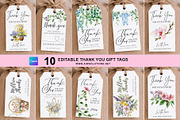 Watercolor flower thank you hang tag, a Card Template by AIW SOLUTIONS (Thumbnail 1 of 7)