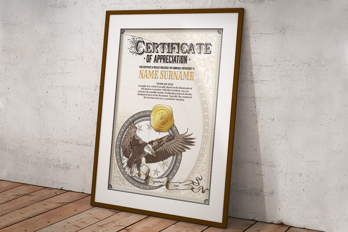 Vintage Certificate Templates, a Stationery Template by inshader (Photo 4 of 12)